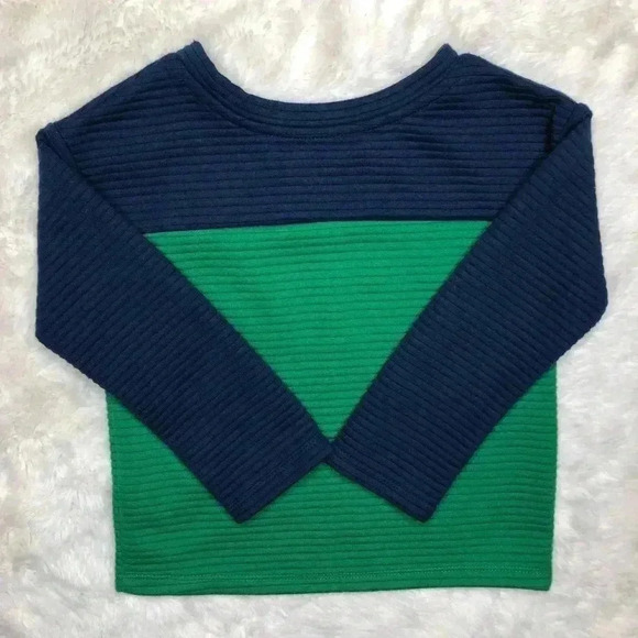 Wonder Nation Shirt Long Sleeved Ridged  Blue & Green Size 3T - Picture 10 of 16